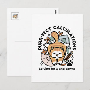 Purr-fect Calculations – Funny Math Cat Design Postcard