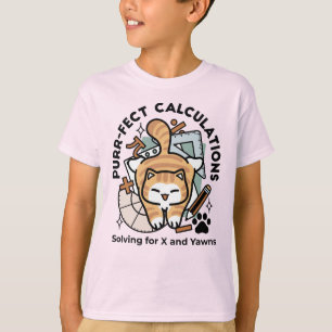 Purr-fect Calculations – Funny Math Cat Design T-Shirt