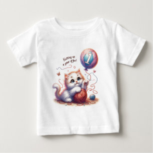 Purr-fect Celebration: First Year Fun! Baby T-Shirt