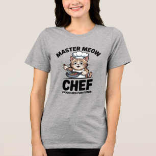 Purr-fect Chef Cat Shirt, Funny Cooking Cat T-Shir Tri-Blend Shirt