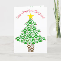 Purr-fect Christmas Fun Paw Print Tree Cat Lover