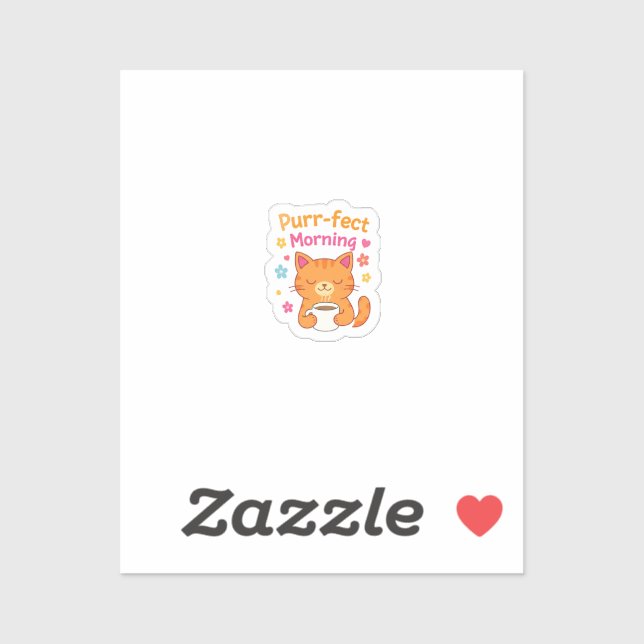 Purr-fect Morning Cat Coffee Mug – Cute Cat Lover  (Sheet)