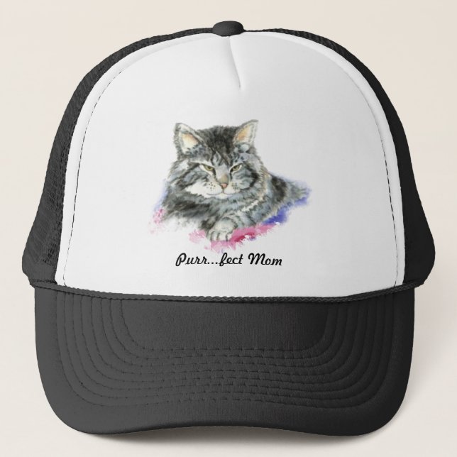 Purr fect Mum for the Cat Lover Trucker Hat (Front)
