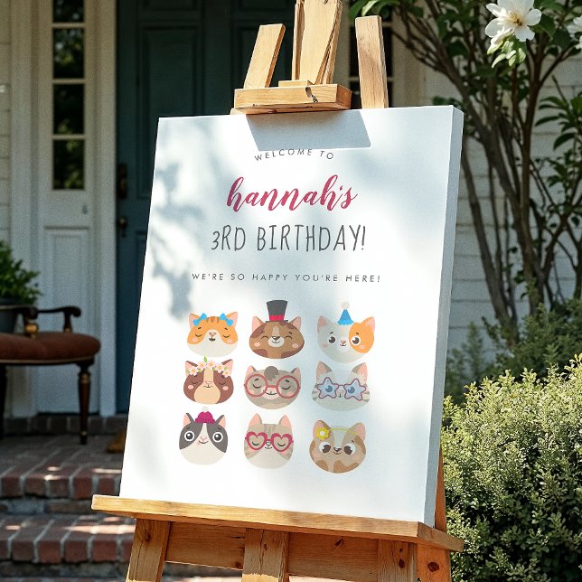 Purr-fect Party Cat Birthday Party Poster (Creator Uploaded)