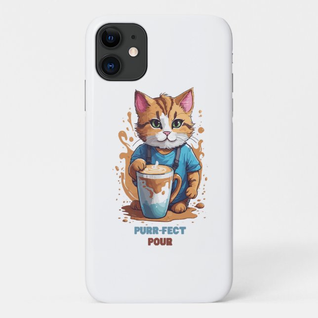 Purr-fect Pour Case-Mate iPhone Case (Back)