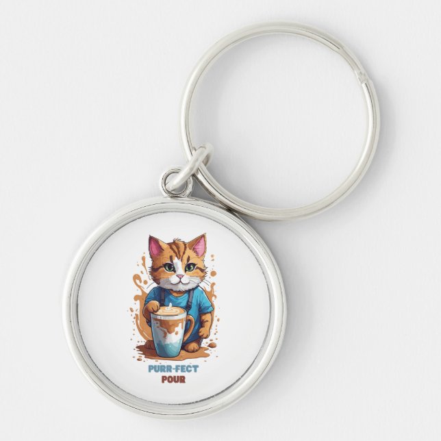 Purr-fect Pour Key Ring (Front)