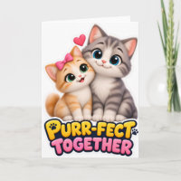 Purr-Fect Together Cute Cat Couple Love Funny