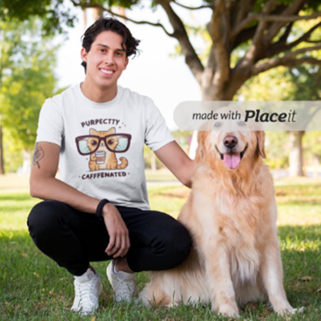 Purr-fectly Caffeinated Funny Cat Baby T-Shirt (Creator Uploaded)