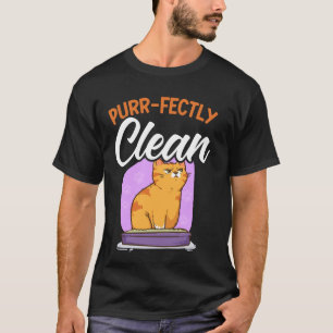 Purr-fectly Clean Funny Bathing Cat Meme Shower Ca T-Shirt