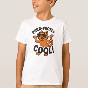 Purr-Fectly Cool Funky Orange Cat Graphic T-Shirt
