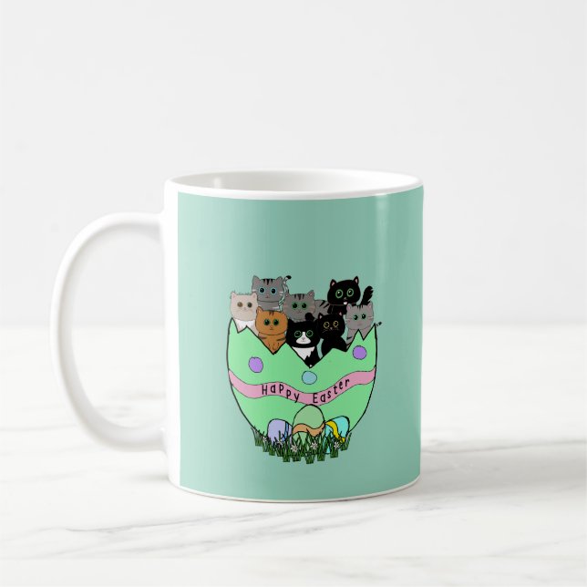 Purr-fectly Egg-citing Easter Surprise Coffee Mug (Left)