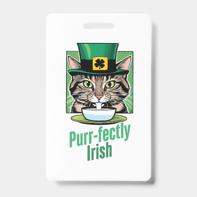 Purr-fectly Irish ID Badge (Front)