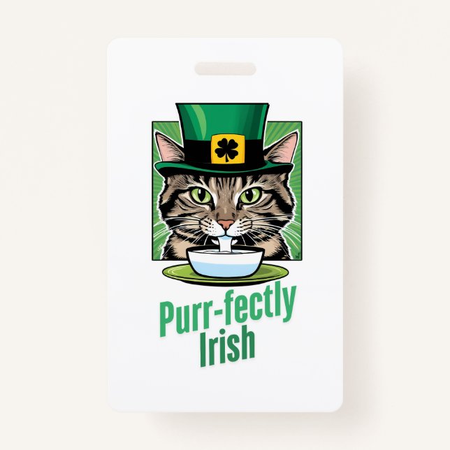 Purr-fectly Irish ID Badge (Front)