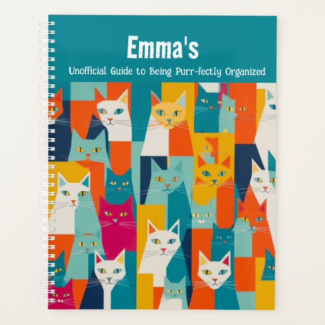 Purr-fectly Organised Cat Notebook Planner (Front)