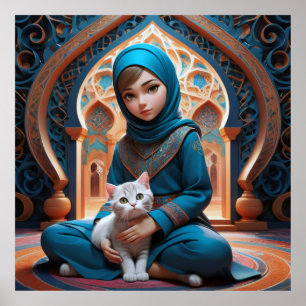 Purr-fectly Peaceful Prayer - Mosque Companion Poster