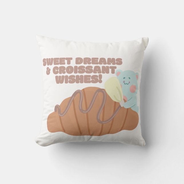 Purr-fectly Personalised croissant Pillow (Front)