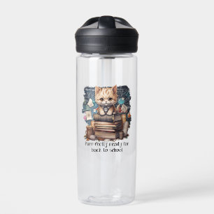 Purr-fectly Ready For Back To School Water Bottle