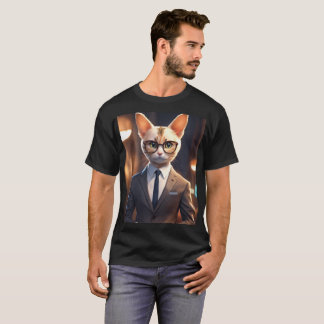 Purr-fessional Interviewer; Cute Kitten With glass T-Shirt