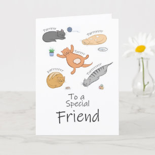 Purr-ific Cat Birthday Card for Friend
