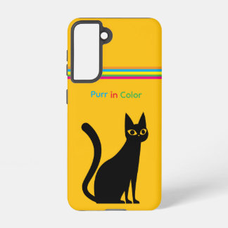 Purr in Color Minimalist Cat Galaxy Case