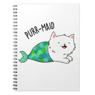 Purr-maid Cute Kitty Cat Mermaid Pun Notebook