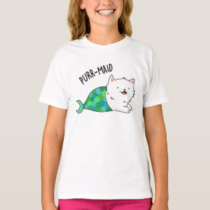 Purr-maid Funny Kitty Cat Mermaid Pun  T-Shirt
