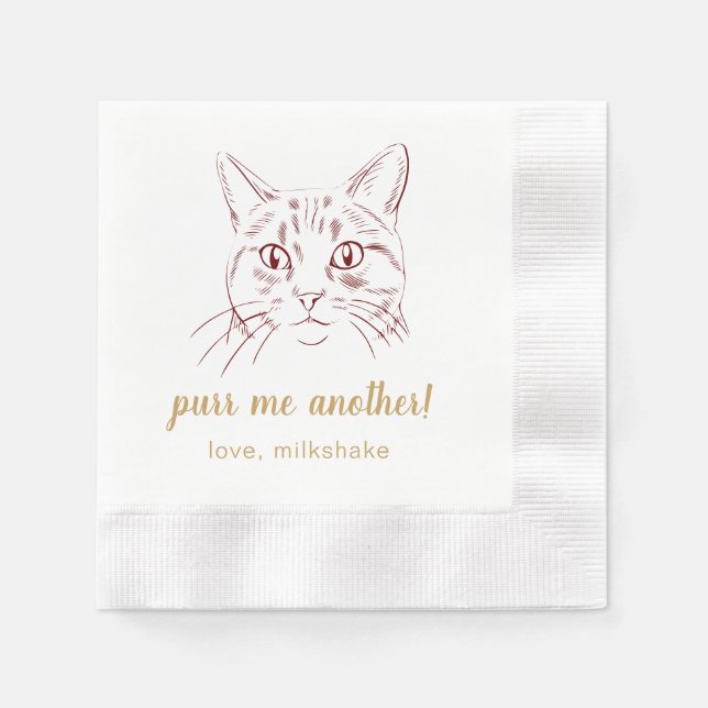 Purr Me Another Pet Wedding Napkins (Front)