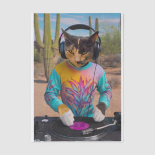 Purr Mix-a-Lot, Dj Kitty Spins Tunes Realistic Tissue Paper