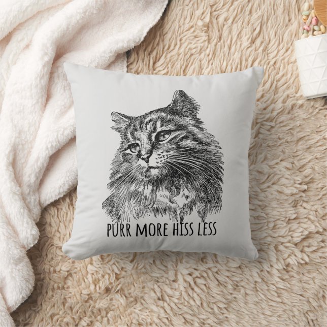 Purr More Hiss Less Pretty Kitty Cushion (Blanket)