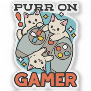 Purr On Gamer - Cute Cat Gaming Design