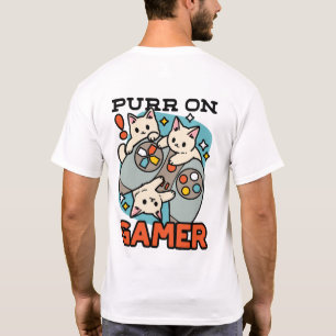 Purr On Gamer - Cute Cat Gaming Design T-Shirt
