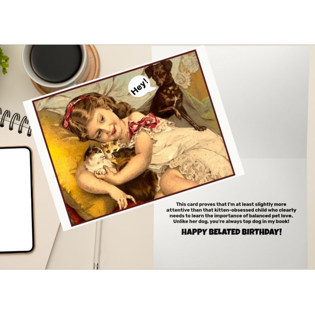 Purr-sistent Distraction Belated Birthday Card (Creator Uploaded)