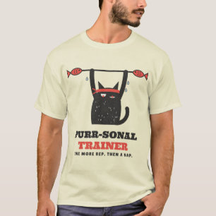 Purr-sonal Trainer Funny Gym Cat T-Shirt