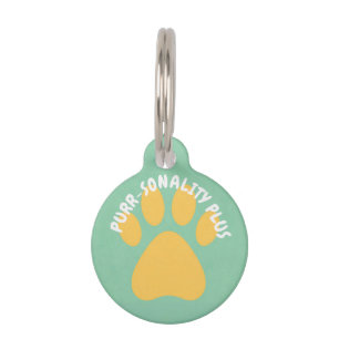 "Purr-sonality Plus" Personalised Cat & Dog Name I Pet Tag