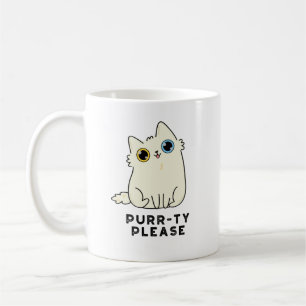 Purr-ty Please Funny Kitty Cat Pun Coffee Mug