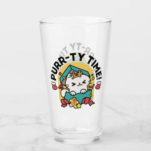 Purr-ty Time! - Festive Cat Christmas Design Glass