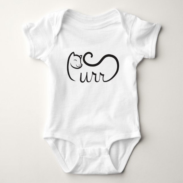 Purr Typography BLACK Baby Bodysuit (Front)