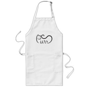 Purr Typography BLACK Long Apron