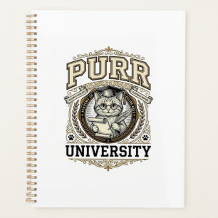 Purr University Cat Fake University Academy Vintag Planner