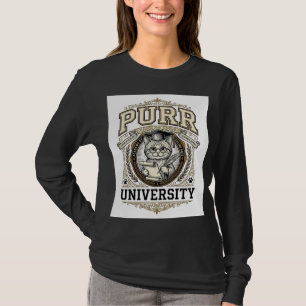 Purr University Cat Fake University Academy Vintag T-Shirt