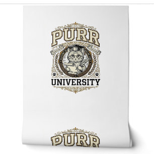 Purr University Cat Fake University Academy Vintag Wallpaper