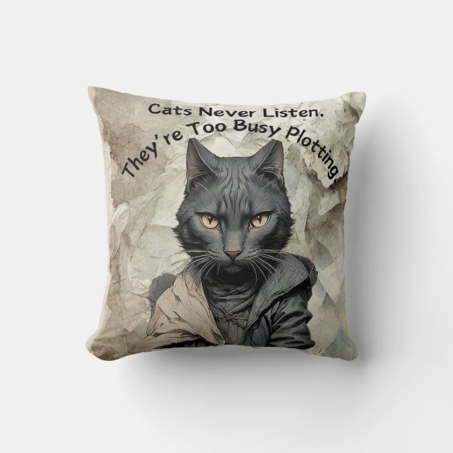 Purr Worthy Cat-loving Writer's Pillow (Front)