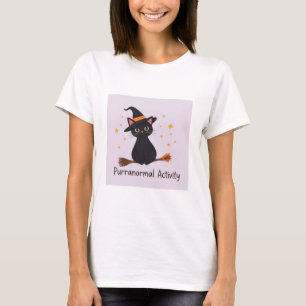 Purranormal Activity – Cute Witch Cat Halloween  T-Shirt