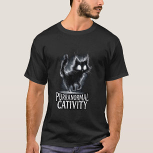 Purranormal Cativity Cute But Creepy Gothic Cat Pu T-Shirt