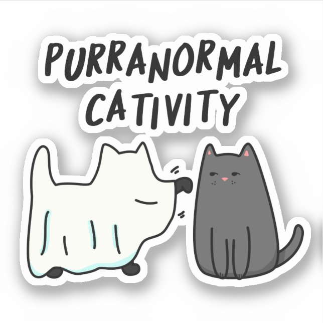 Purranormal Cativity Funny Halloween Cat Pun  (Front)