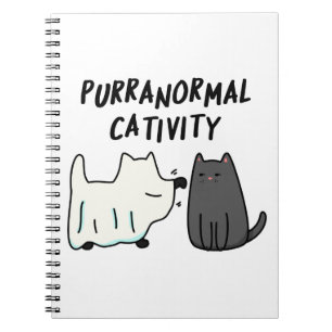 Purranormal Cativity Funny Halloween Cat Pun Notebook