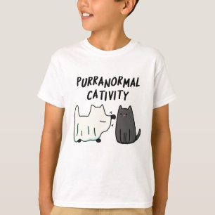 Purranormal Cativity Funny Halloween Cat Pun T-Shirt