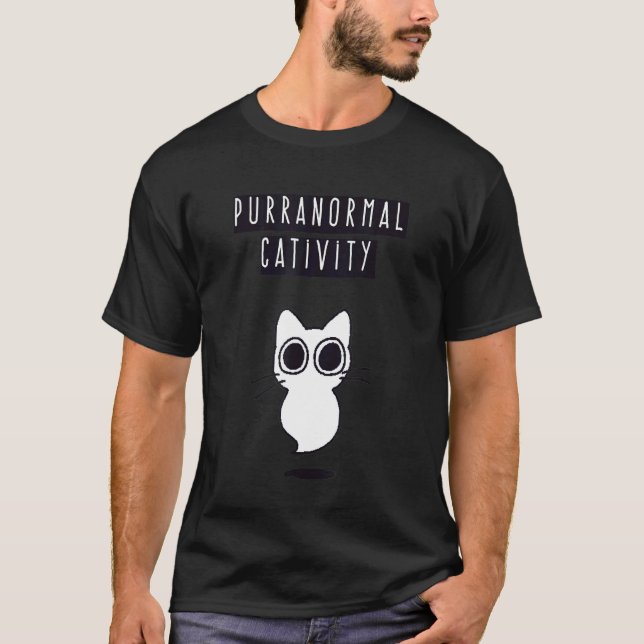 Purranormal Cativity Ghost Cat T-Shirt (Front)