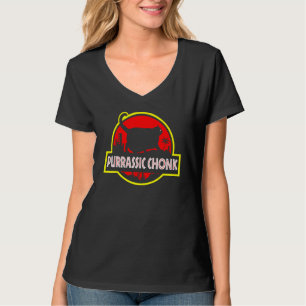 Purrassic Chonk Ca Cat Scale Meme Retro Style T-Shirt