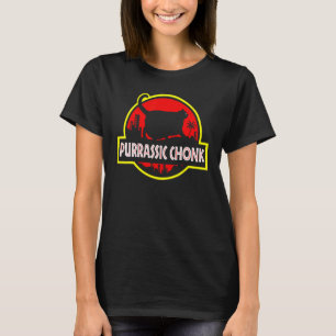 Purrassic Chonk Cat Scale Meme Retro Style Cats M T-Shirt